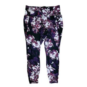 Livi Activewear Leggings w Pockets Womens Plus Size 14/16 Purple Floral Pull On